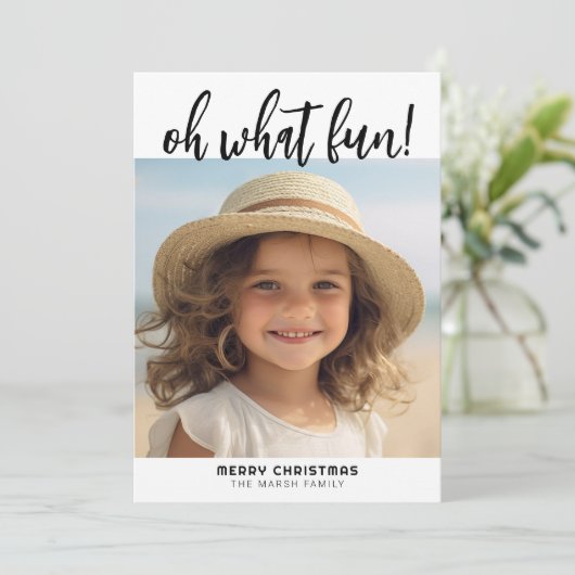 Carte Oh What Fun - Modern Minimal Gallery Photo - noir (Debout devant)