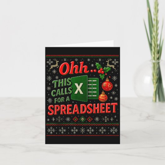 Carte Ohh This Calls For A Spreadsheet Funny Holiday Quo (Devant)