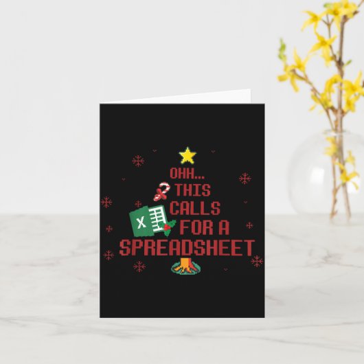Carte Ohhh This Calls For A Spreadsheet Ugly Christmas S (Fleur jaune)