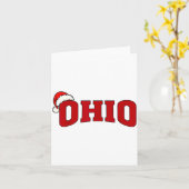 Carte Ohio Christmas Santa Hat Retro Throwback Souvenir  (Fleur jaune)