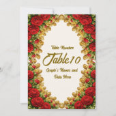Carte Ohio Red Carnation Wedding Table Number Card (Devant)