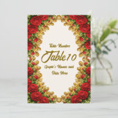 Carte Ohio Red Carnation Wedding Table Number Card (Debout devant)