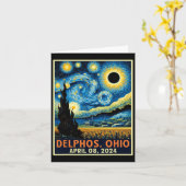 Carte Ohio Total Solar Eclipse 2024 Starry Night Van Gog (Fleur jaune)