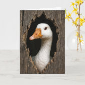 Carte Oie Blanche À Partir Du Trou En Bois Déchiré (Fleur jaune)
