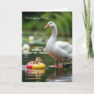 Carte Oie blanche d'anniversaire de maman avec Gosling