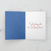 Carte Oie blanche de Noël avec écharpe bleue (Intérieur)
