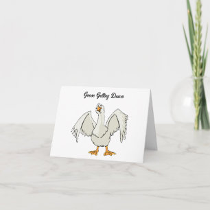 Carte Oie Blanche Se Baisse Drôle Dansant Cartoon