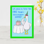 Carte Oie d'anniversaire (Fleur jaune)