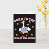 Carte Oie Drôle Née Pour Japper Obligée De Faire Des Gra (Fleur jaune)