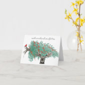 Carte Oie et cardinal (Fleur jaune)