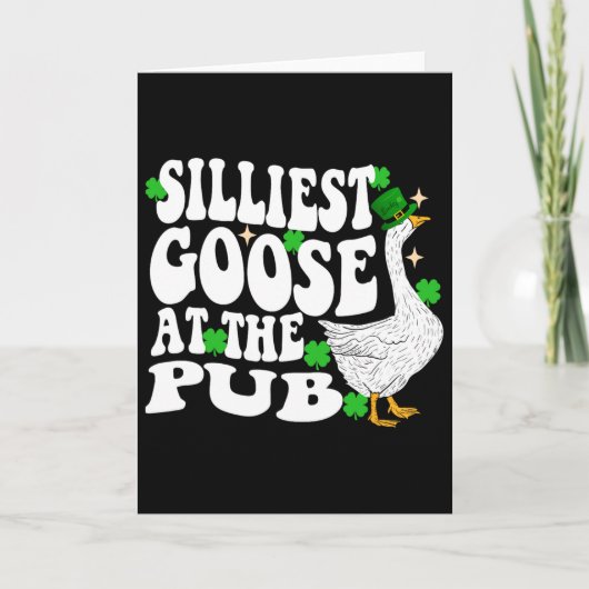 Carte Oie la plus idiote au pub St Patrick Hommes Femmes (Devant)