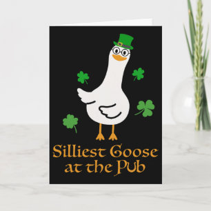 Carte Oie la plus sotte au pub Rire fantaisiste Shamr