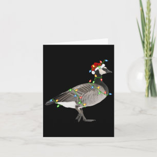 Carte Oie Oiseau Amant Noël Santa Hat Oie Noël