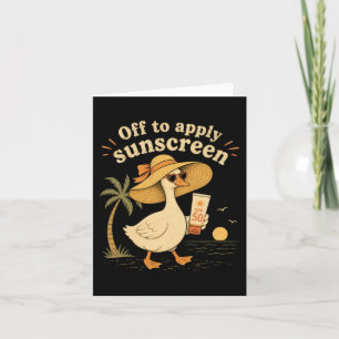 Carte Oie pour appliquer de la crème solaire pour les va