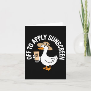 Carte Oie pour appliquer de la crème solaire Vacances d'