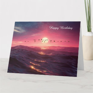 Carte Oies au coucher du soleil