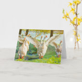 Carte Oies Qui Traversent Le Parc Vert (Fleur jaune)