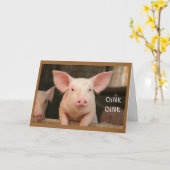 CARTE OINK OINK="JEUX ANNIVERSAIRE" DANS PIG LATIN (Fleur jaune)