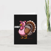 Carte Oink Turkey Thanksgiving Drôle Dans Cochon déguisé (Devant)