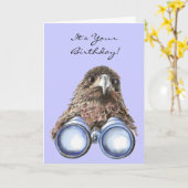 Carte Oiseau Anniversaire Humour animal au-dessus de la  (Fleur jaune)