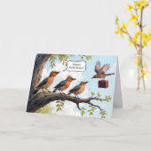 Carte Oiseau Avec Porte-Documents De Bureau Pour La Retr (Fleur jaune)