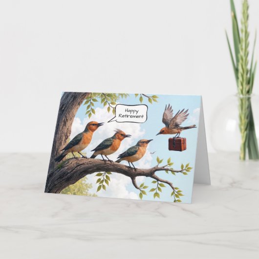 Carte Oiseau Avec Porte-Documents De Bureau Pour La Retr (Devant)