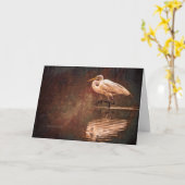 Carte Oiseau blanc d'aigrettes dans l'eau (Fleur jaune)