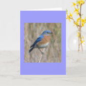 Carte "Oiseau bleu " (Fleur jaune)