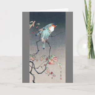 Carte Oiseau bleu la nuit, Watanabe Seitei