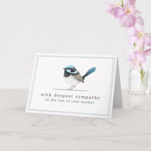 Carte Oiseau Bleu - Perte de mère Simple élégante Sympat (Orchidée)