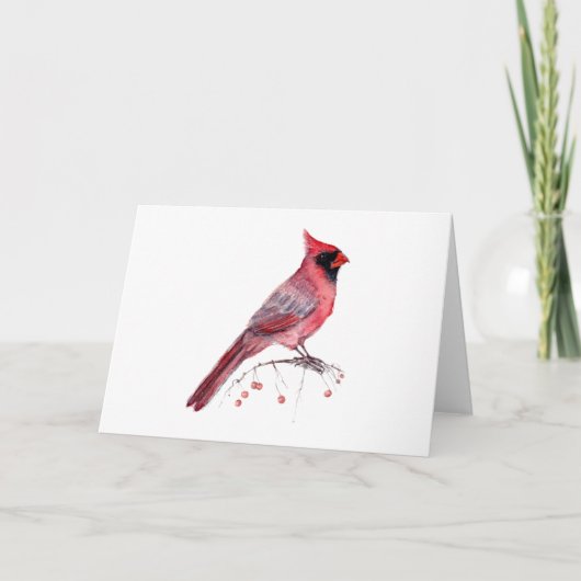 Carte Oiseau cardinal rouge (Devant)