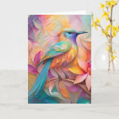 Carte Oiseau Chanson Violet Gorge Fantastique (Fleur jaune)