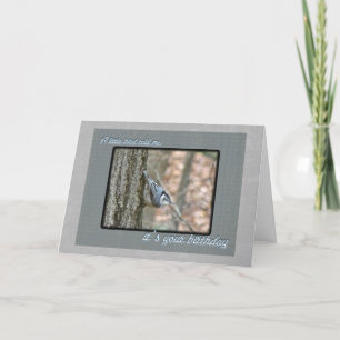 Carte Oiseau chanteur d'anniversaire Slate Grey