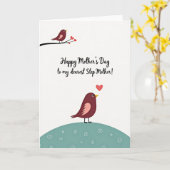 Carte Oiseau Charmant Rayé (Fleur jaune)