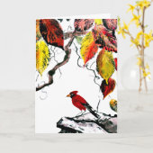 Carte Oiseau chinois en automne (Fleur jaune)