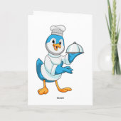 Carte Oiseau comme cuisinier avec plat (Dos)