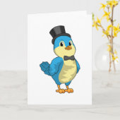 Carte Oiseau comme marié avec ruban (Fleur jaune)