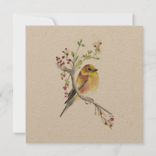 Carte Oiseau d'aquarelle Goldfinch