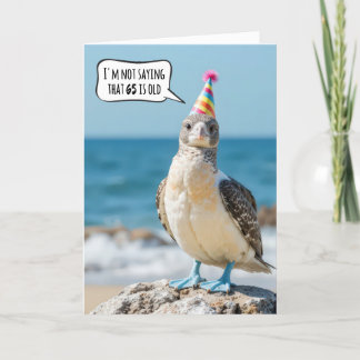 Carte Oiseau de bois à pieds bleus pour 65e Humour d'ann