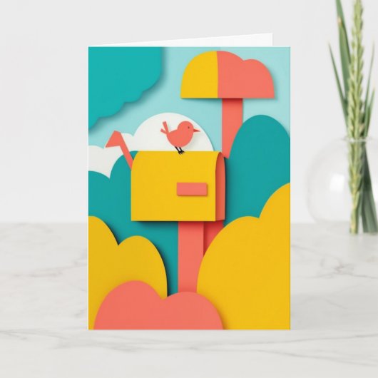 Carte Oiseau de boîte aux lettres joyeuse (Devant)