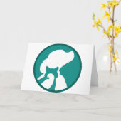 Carte Oiseau de chat de chien (Fleur jaune)