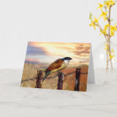 Carte Oiseau de coucou de Coucal de Burchell (Fleur jaune)