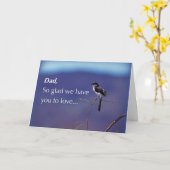 Carte Oiseau de fête des pères dans l'arbre (Fleur jaune)