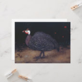 Carte Oiseau de Guineafowl moucheté (par Jan Mankes) (Devant/Arrière en situation)