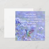 Carte Oiseau de mer Jardin bleu Floral BibleÉcriture (Devant / Derrière)