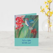 Carte Oiseau de mer Nourrir au nectar (Fleur jaune)