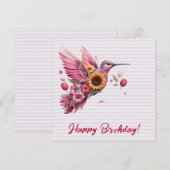 Carte Oiseau de mer volant Joyeux anniversaire (Devant / Derrière)