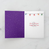 Carte Oiseau de Noël en flocons de neige violet (Intérieur)