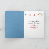 Carte Oiseau de Noël et Lune aux flocons de neige (Intérieur)