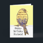Carte Oiseau de note de musique d'amusement de musicien<br><div class="desc">Mari de salutation d'anniversaire pour Musicain avec l'oiseau de note de musique d'amusement</div>